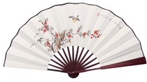 Xianbao handdrawn craft fan fan Chinese handdrawn fan flower and bird works