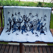 Batik horizontal wall painting Anshun Batik hanging cloth home decoration Guizhou national Batik hanging painting Lusheng dance