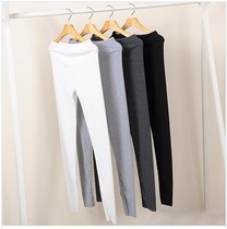 2021 Spring New Korean Dongdaemun Vertical Thread Buttocks Slim Solid Color Rub Leggings Womens Pants