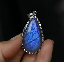 Water jade ice spirit natural pull stone pendant blue light inlay Moonlight effect a variety of physical objects