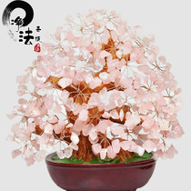 Factory direct sales natural powder crystal tree pink crystal tree ornaments to attract wealth love to help transport