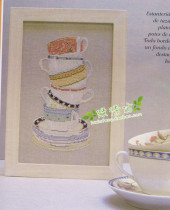 Magazine cross stitch kit French DMC embroidery delicate tea cup
