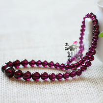Natural purple tooth black garnet necklace collection female Rose garnet necklace woman stone