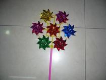 Seven large windmill toy batch assembled with seven large flower windmill batches