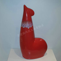 Jingdezhen Ceramics National Chinese Arts and Crafts Master Liu Yuanchangs Works Sculpture Porcelain Red Male Chicken