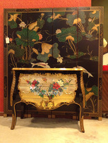 Classical furniture Chinese furniture gold foil furniture entrance hall cabinet lockers big belly Cabinet two bucket cabinet decoration cabinet