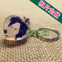 Crystal Key Buckle Loving Key Button Creative custom Crystal Key buckle can do your own photo Heart-shaped buckle