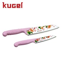  KUGEL Korea imported carbon steel multi-function kitchen knife serrated bone chopping meat cleaver group fruit knife cherry blossom