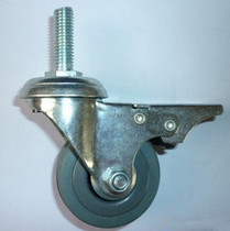 2 inch thread buckle 12MM 10MM 8MM gray rubber universal wheel brake wheel silent wheel household wheel swivel chair wheel caster