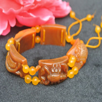 Yunnan Longling Huanglongyu Bracelet Five Poison Handmade Carved Golden Toad Five Poison Accessories Mens Gift