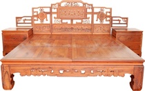 Red Wood Classical Furniture Africa Yellow Flower Pear Seducal Large Bed can be customized to welcome to the sample processing