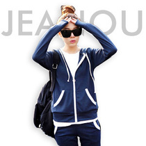 Spring and summer style Han version Pop new pure cotton Supper body casual suit small foot long pants Fashion hit color suit