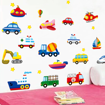 Kindergarten Classroom Kids Nursery Boys Bedroom Background Decor Car Wall Sticker Cartoon Wall Sticker Car