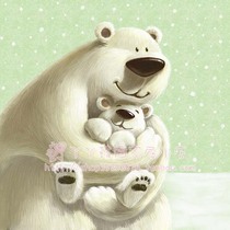 South Korea LG Imports Mural Wall Paper Children Room Background Wall Large Wall Painting Wallpaper Cute Polar Bear Mother Love