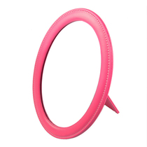 High-grade desktop mirror PU leather mirror fashion Oval makeup mirror HD dressing mirror wedding mirror wedding supplies