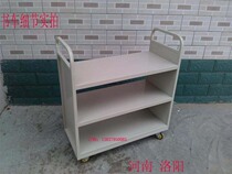 Library Book Cart Three floors Archives Small trolleys mute Archives Cart Library Equipment Flat Book Cart