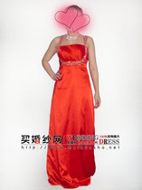 Spot dress red vest long bride toast evening ceremony stage performance