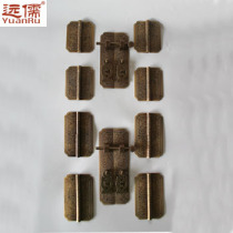 Yuanru copper sculpture Chinese antique pure copper bookcase handle accessories wine cabinet handle Shuanglongteng complete set of retro accessories