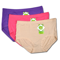 Add fat and add size ladies bamboo fiber modal underwear high waist middle-aged and elderly mother fat mm high elastic briefs