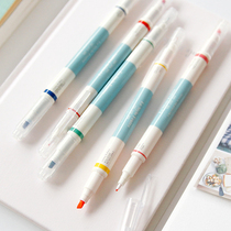 Korean stationery iconic college style double-headed color pen learning marker pen water pen Graffiti hand account painting