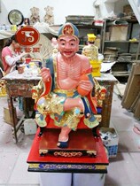 Wood carving Ji Gong Buddha statue custom camphor wood lacquer line carving temple altar ornaments 90cm Daoji Master