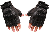 Tactical half finger summer four seasons Winter autumn pigskin no rivet CS outdoor wild riding tactical gloves