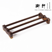 Tea cup holder tea ceremony zero with tea ceremony set imitation ebony cup holder double row solid wood chicken wing cup holder special price