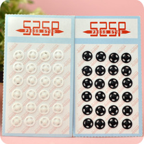 Handmade DIY doll patchwork accessories black and white super small mini resin plastic round snap button dark button 7mm