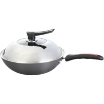 Lan Yi non-coated hard oxidized micro-fume pot special wok soup pan bottom induction cooker gas General