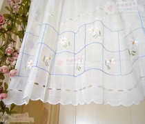 Fresh daisy Bamboo knot Hemp Embroidered Fields Garden Wind Eurostyle Semi-Curtain short curtain Kitchen Yarn Flutter Windows Finished Shade