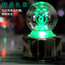Crystal carved music box Sky City Music Box luminous colorful creativity to send men and women Thanksgiving Teachers Day gift
