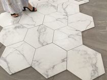  Spot new cement hexagonal printing fashion trend casual mix and match jazz white geometric shape atmosphere