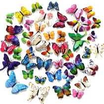 3D three-dimensional simulation butterfly pastoral warm wall stickers Living room bedroom single-layer double-layer refrigerator curtain decoration stickers