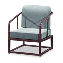 New Chinese Circle Chair Hotel Club House Sale Office Negotiation Living Room Casual Chair Surround Chair Custom Solid Wood Single Sofa Chair