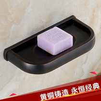 All copper black bronze creative soap dish Wall-mounted European retro soap shelf soap box Pure copper bathroom hardware