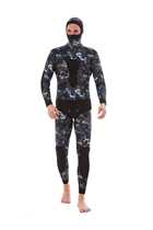 Camouflage diving suit thickened 3-7mm wet coat split suit hunting fish deep diving warm waterproof mother comfortable