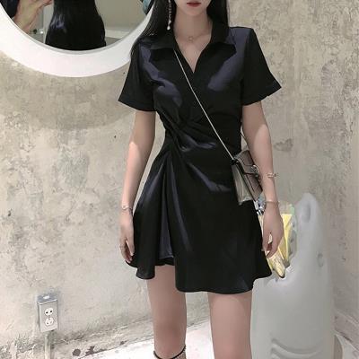 2020 summer western style Yamamoto French mind dating fairy temperament thin waist black dress suit