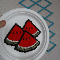 Whole grain paste painting handmade DIY seed painting Fruit plate sticker red watermelon semi-finished material package