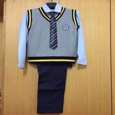 Hot sale New Xuhui one center dress (three-piece set) divided male and female school uniform school uniform customized 6-year-old Neutral
