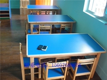 Kindergarten special tables and chairs Childrens desks and chairs fireproof board tables and chairs Kindergarten six-person desks and chairs