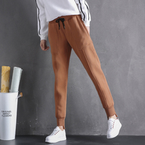 Sports pants women autumn and winter small feet casual pants students Korean version plus velvet padded 2021 New loose Haren pants