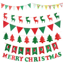 Christmas decorations ceiling decoration pendant non-woven flag scene Christmas hanging decoration flag hanging flag