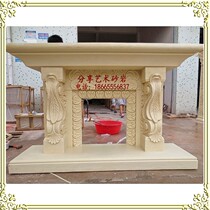 Sandstone sculpture sandstone relief clubhouse hotel living room and outdoor decoration roll European curl fireplace
