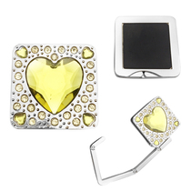 Creative Positive Square Shaped Crystal Handbags Hooks Folded Metal Hanging Bauer Fashion hanging Bauer Pack Bag Pack hooks