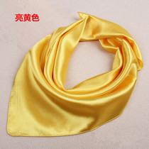 Solid color small square scarf performance men and women bright yellow silk scarf stewardess bank hotel spring and summer scarf can be printed L0GO