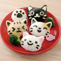 Japan arnest cartoon cat cute rice ball mold sushi rice bento DIY tool set