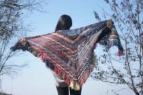 Margado hand crocheted imported segment dyeing line Lady shawl scarf dual-use high-end atmospheric gift customization