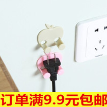 Creative Apple hook wall socket power cord storage rack multifunctional plug adhesive hook shelf finishing bracket