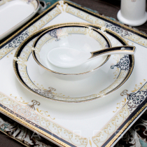 Eurostyle Hotel Cutlery Steak Ceramic Hotel Restaurant Home Goods Cutlery Suit Western Dining Steak Pan Rice Bowls