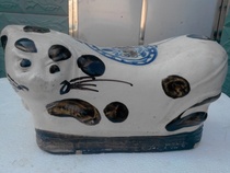 Old object of Qing Dynasty Late Qing Qing Dynasty Porcelain Pillow - sight props of antiques antiques